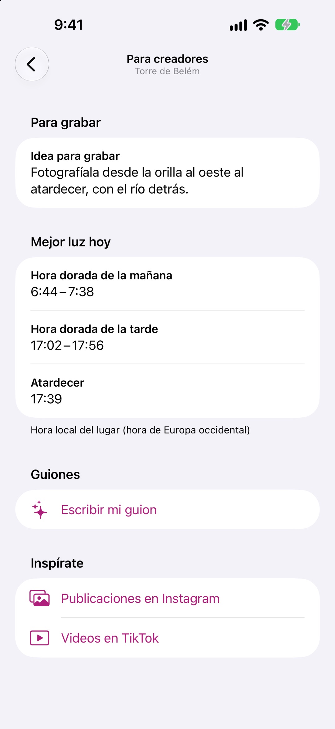 Para creadores en CityMusts: una idea para grabar, la mejor luz y un guion para un reel.